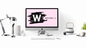 Writers SA Logo On iMac Screen