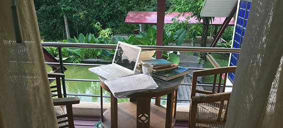 Jelena's workspace at Rimbun Dahan