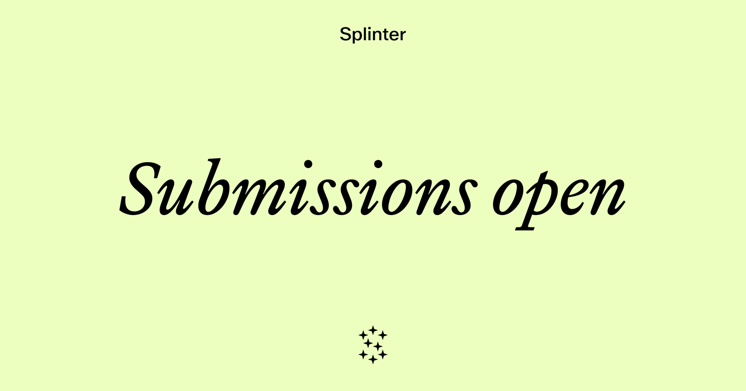 Splinter journal opens submissions for issue five - Writers SA